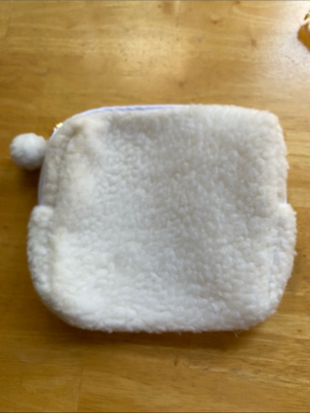 V! White cosmetic bag 7” new